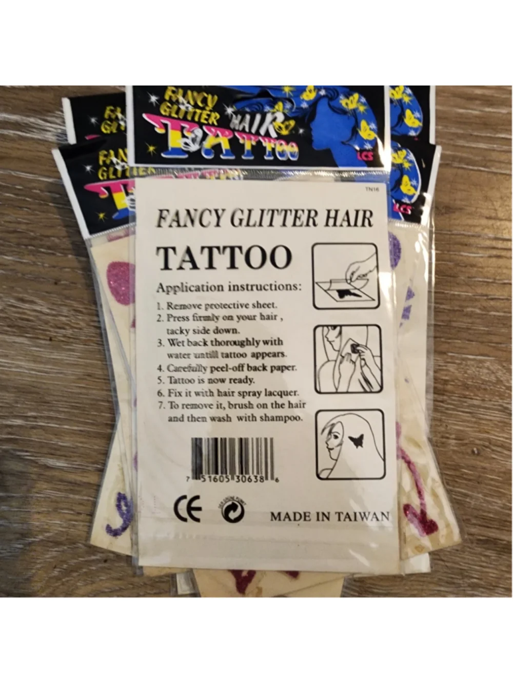 Glitter Tattoos for Hair, Lot of 8 Packs